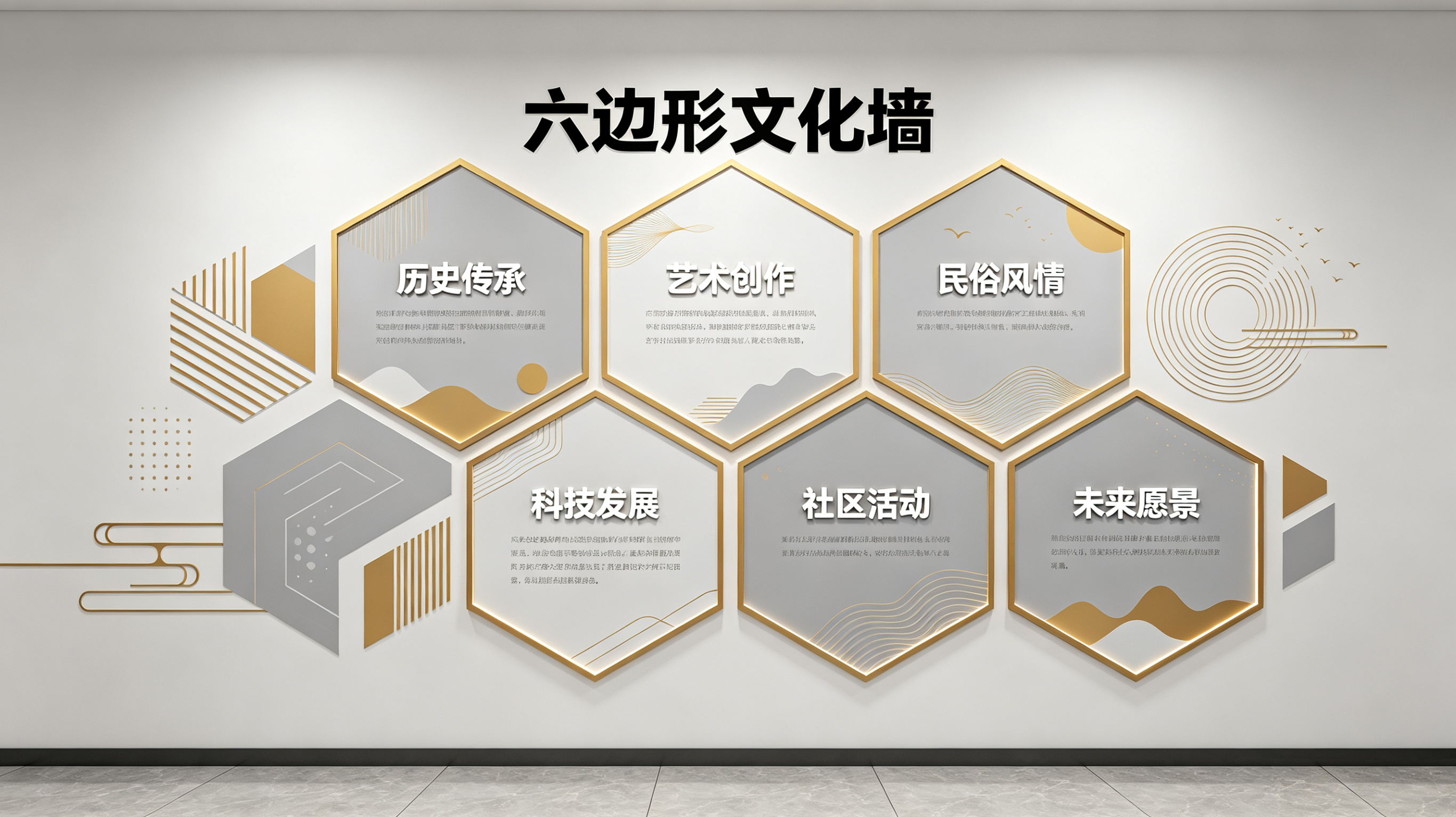 无锡企业文化墙 | 六边形信息美学